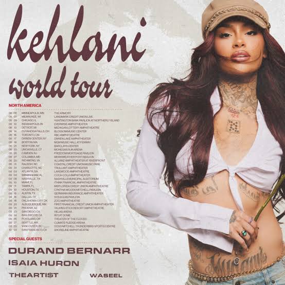 Kehlani live tour poster 2026